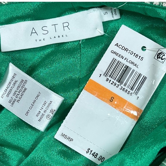 ASTR The Label Green Floral Print Maxi Dress Lace Up Back Coquette Cottage Retro - Picture 6 of 11